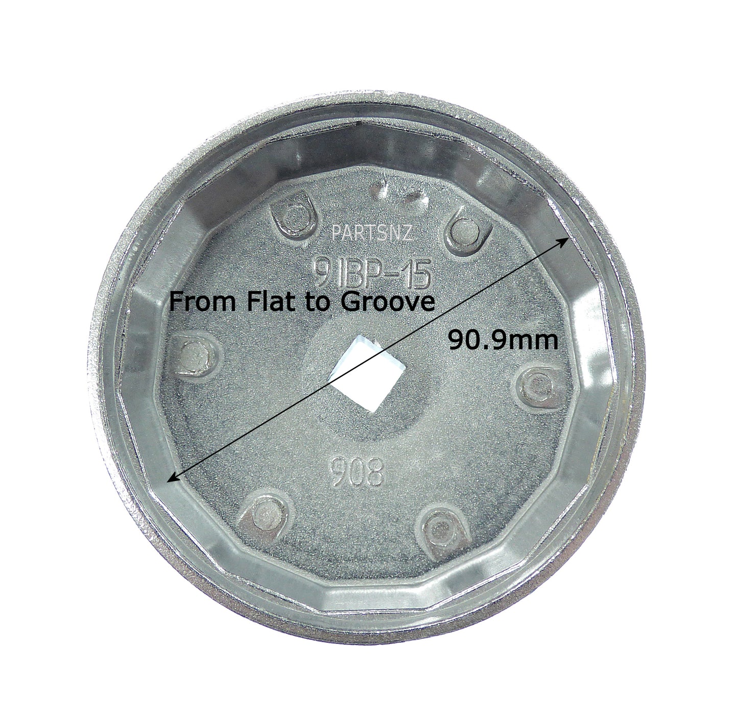 Oil Filter / Cartridge Cup Wrench Removal Tool - Heavy Duty 90.9mm