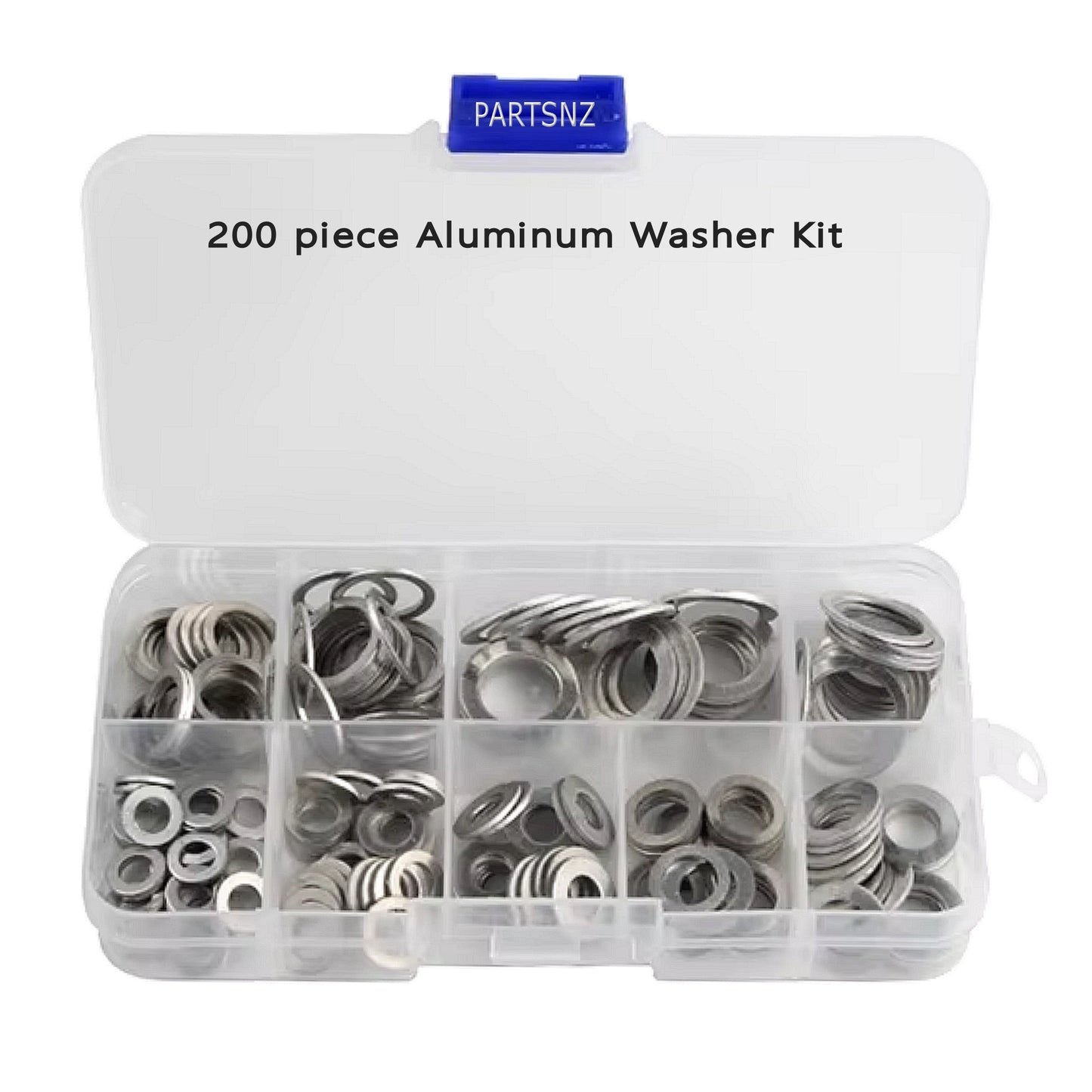Aluminum Washer 200 Piece Assortment Set With Plastic Box