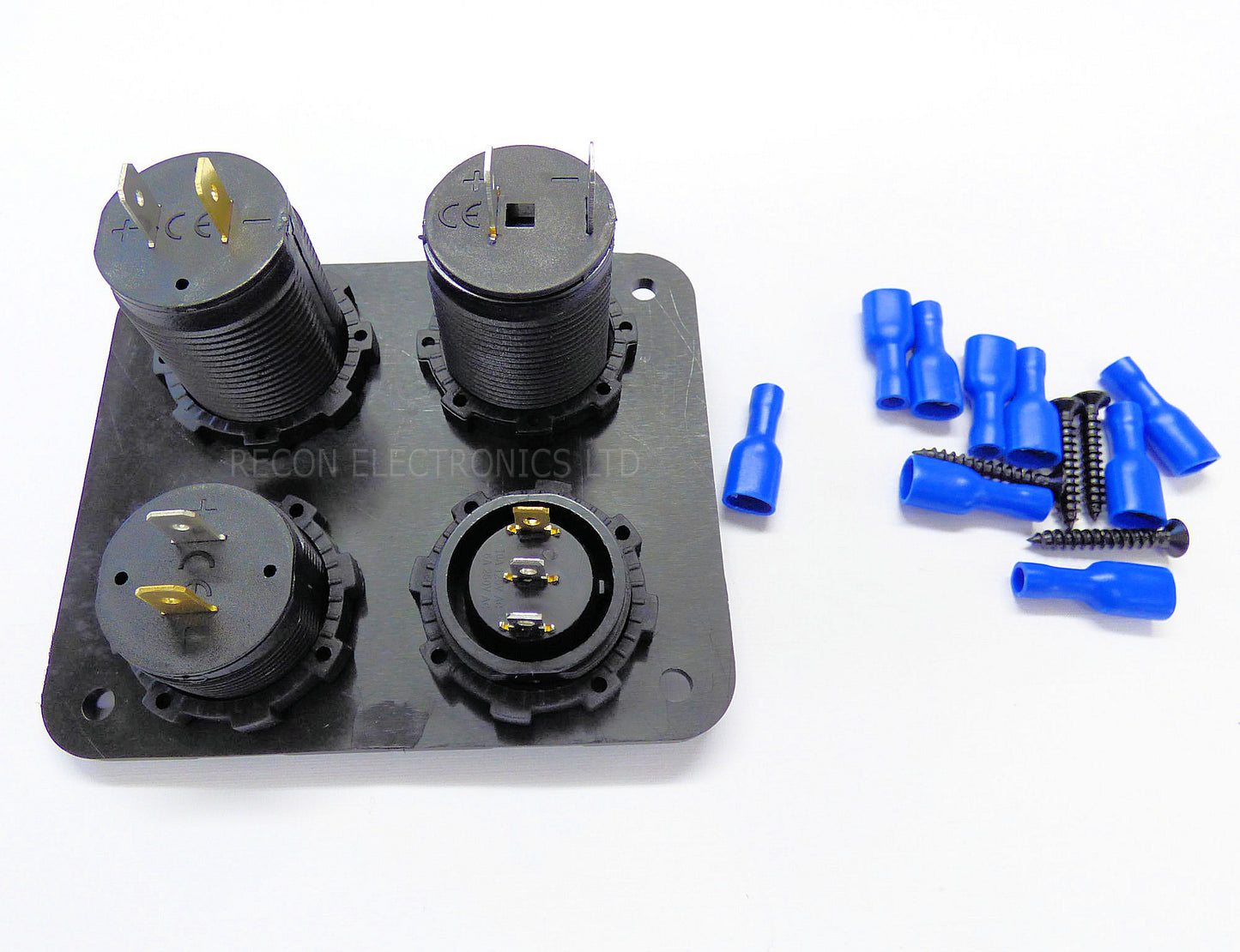 Voltmeter 4 in 1 Panel With, Dual USB Port, 12 Volt Socket
