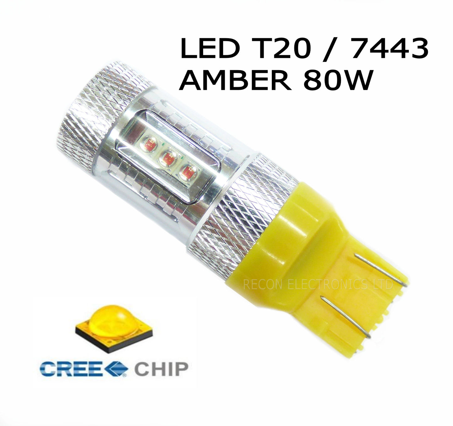 Indicator & Fog Light Bulb CREE LED 80W T20 - Amber