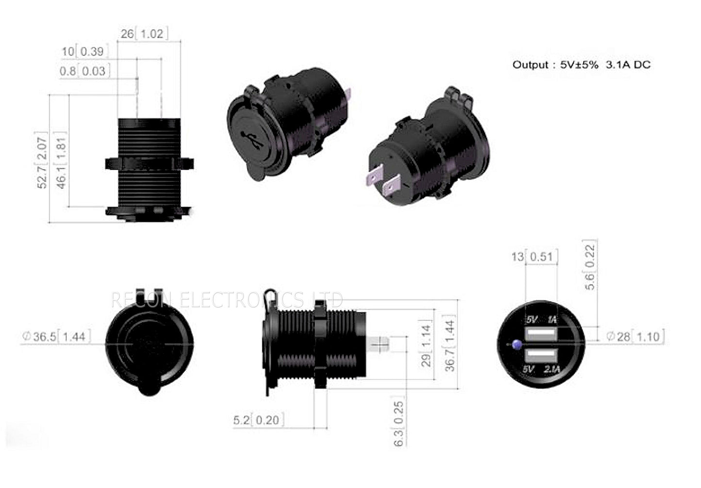 Mobile Phone Dual USB Fast Charger & Dust Cover - Universal