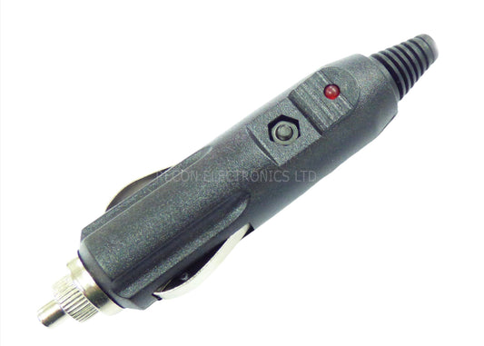 Cigarette Lighter Universal Male Plug With Fuse & LED Indicator Light