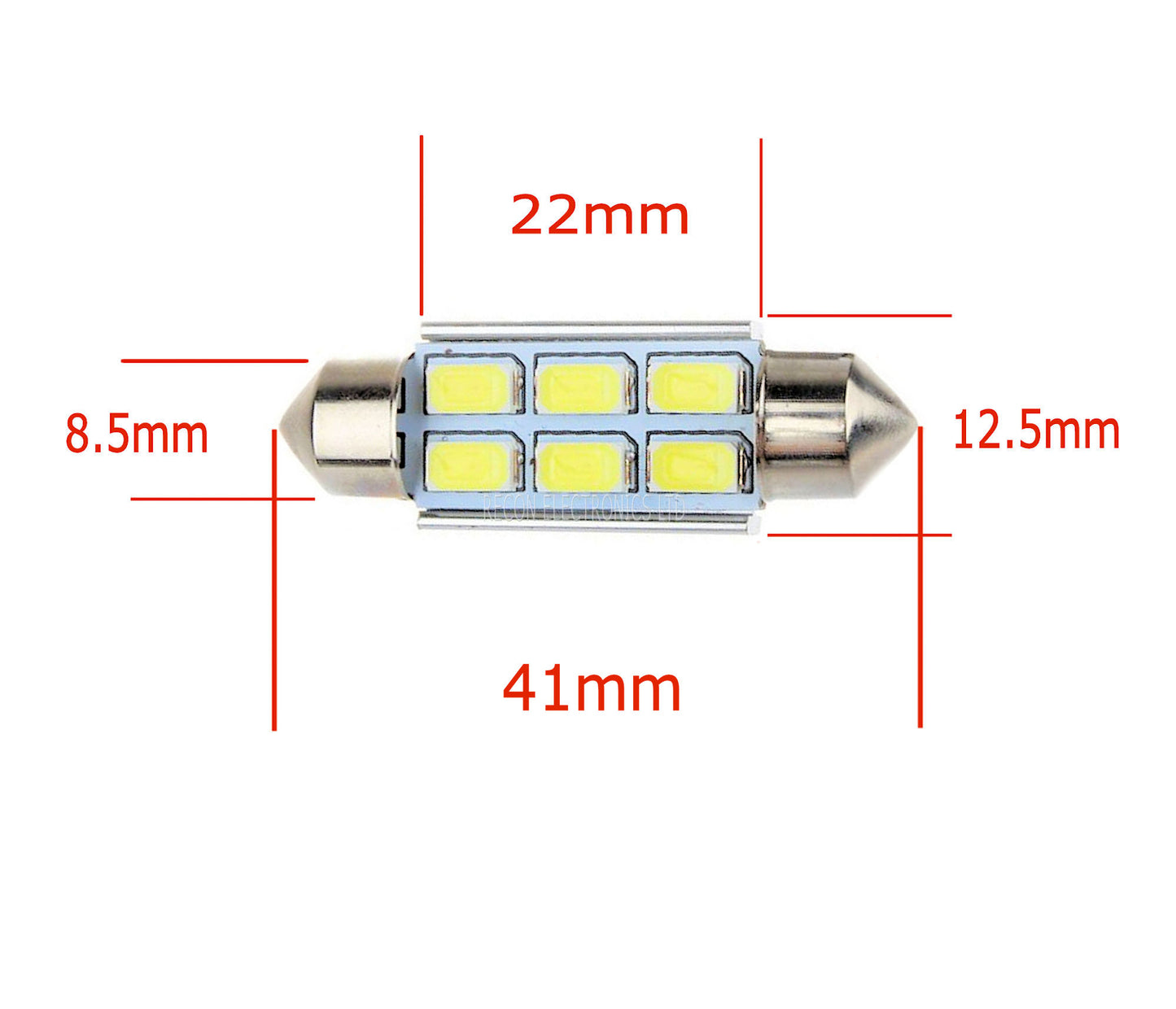 LED 5W 41mm Festoon Dome Bulb Canbus Error Free