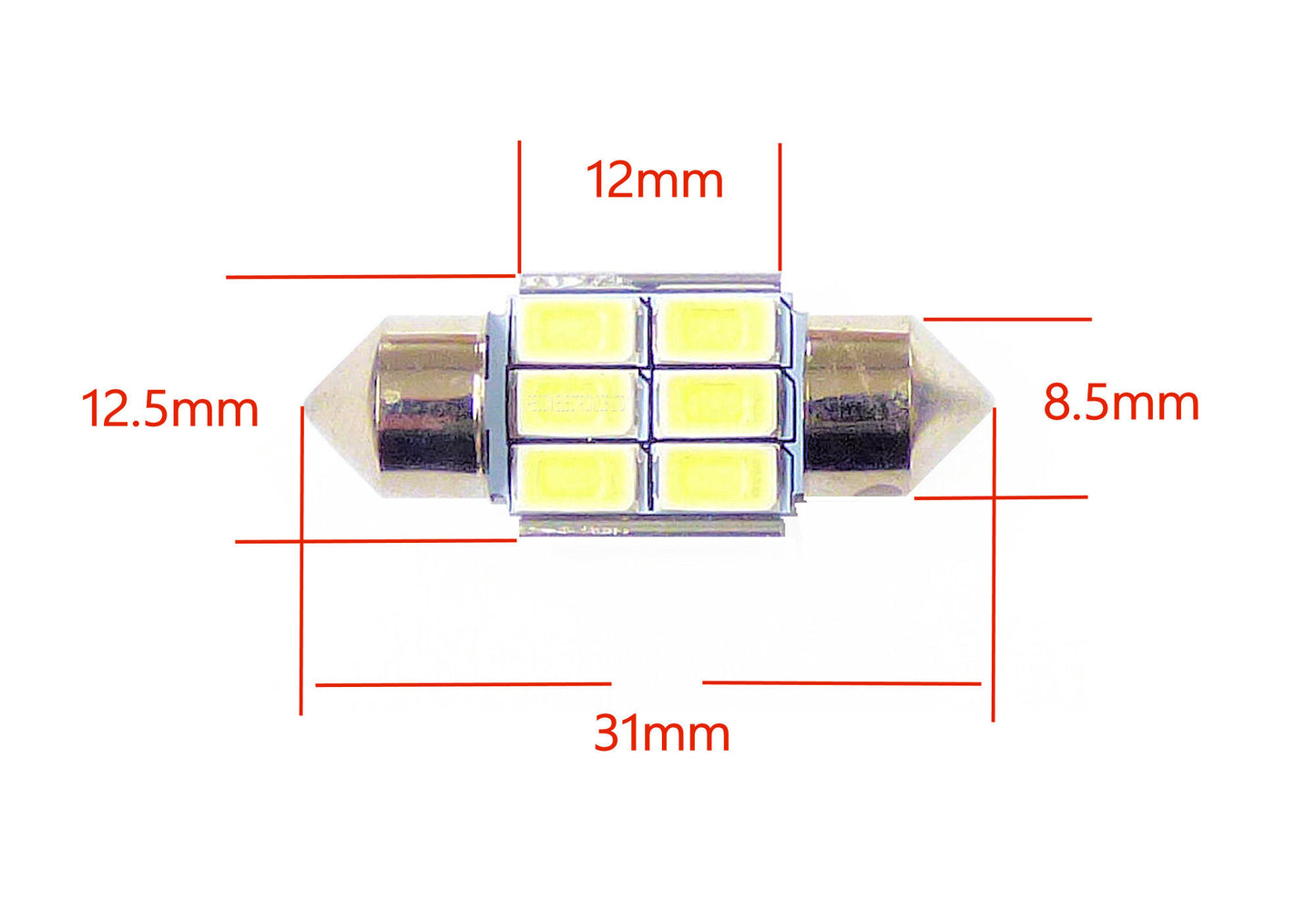 LED 5W 31mm Festoon Dome Bulb Canbus Error Free