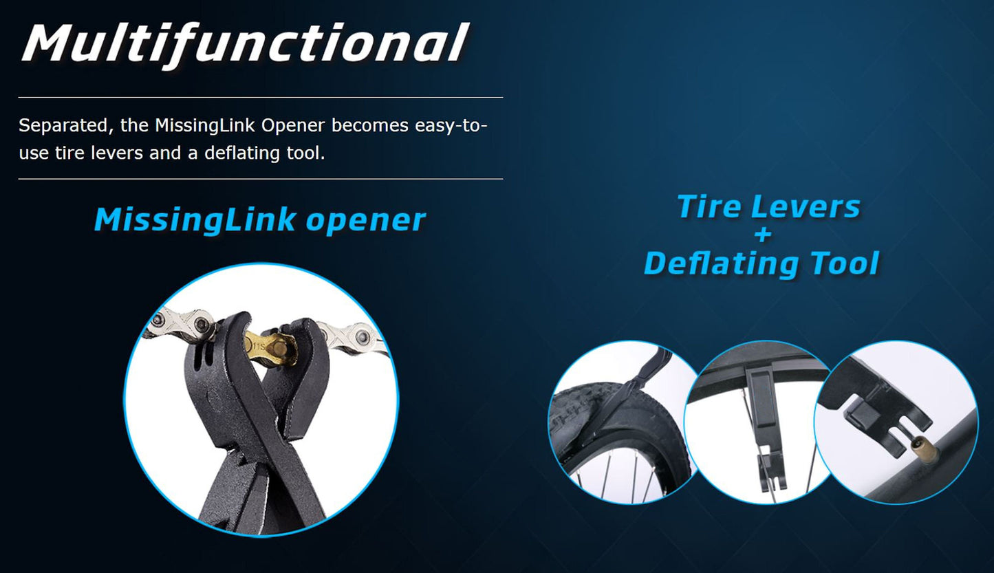 Tyre Levers With Chain Quick Link / Missing Link Opener