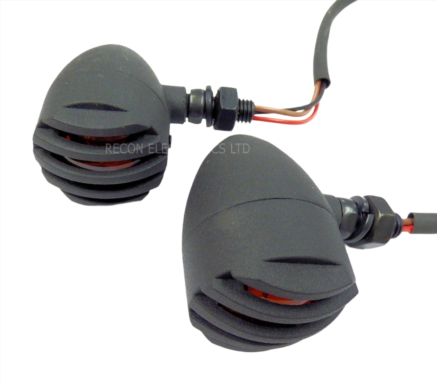 Motorcycle Metal Grate Style Bullet Indicator Lights x 4 Set