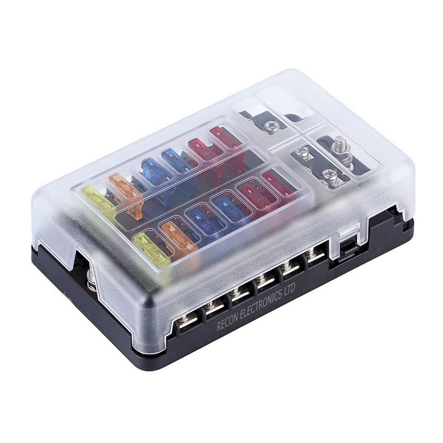 Fuse Box 12 Way With Earth Bar - Cover & Labels