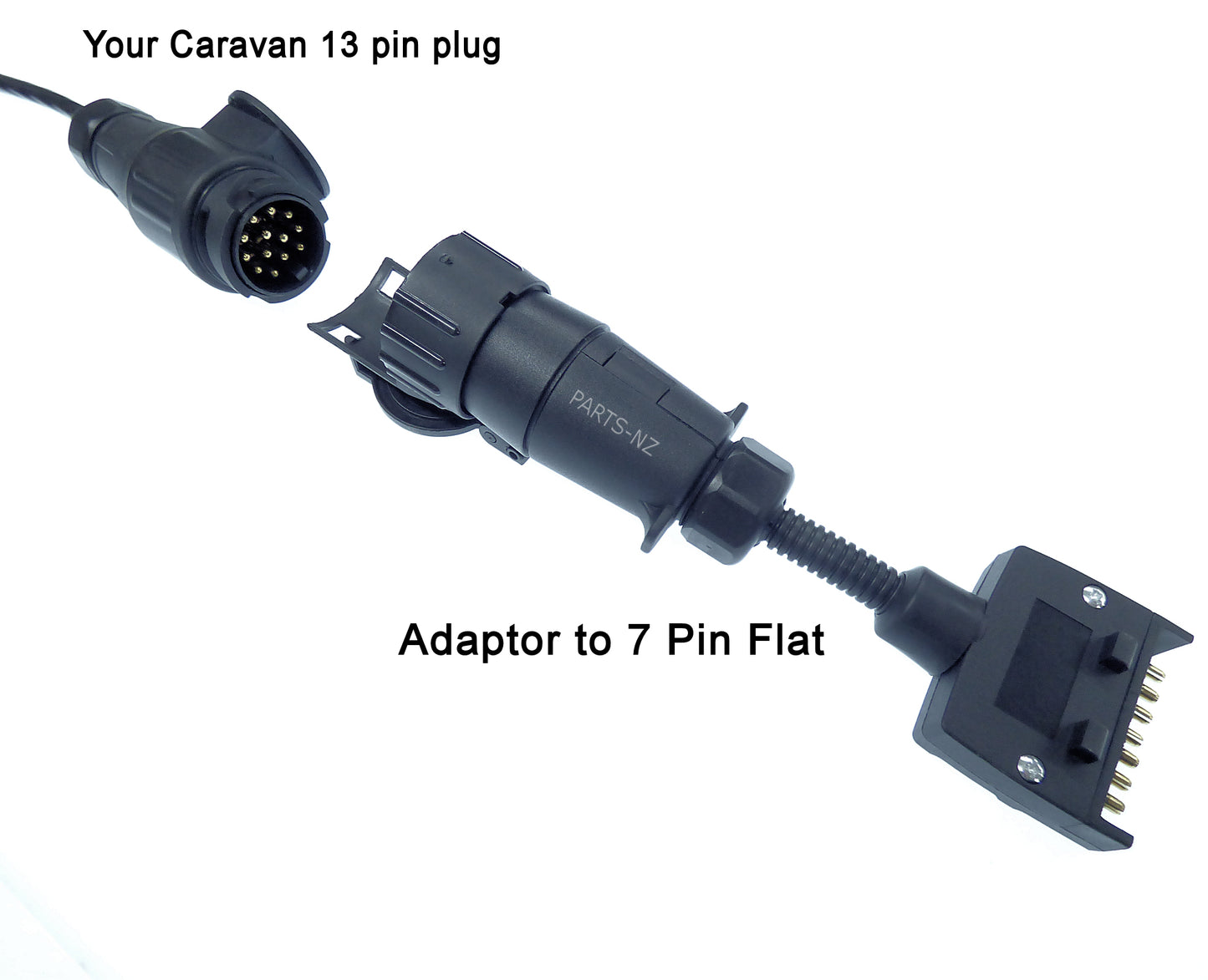 European Caravan Adaptor Plug 13 Pin to 7 Pin Flat