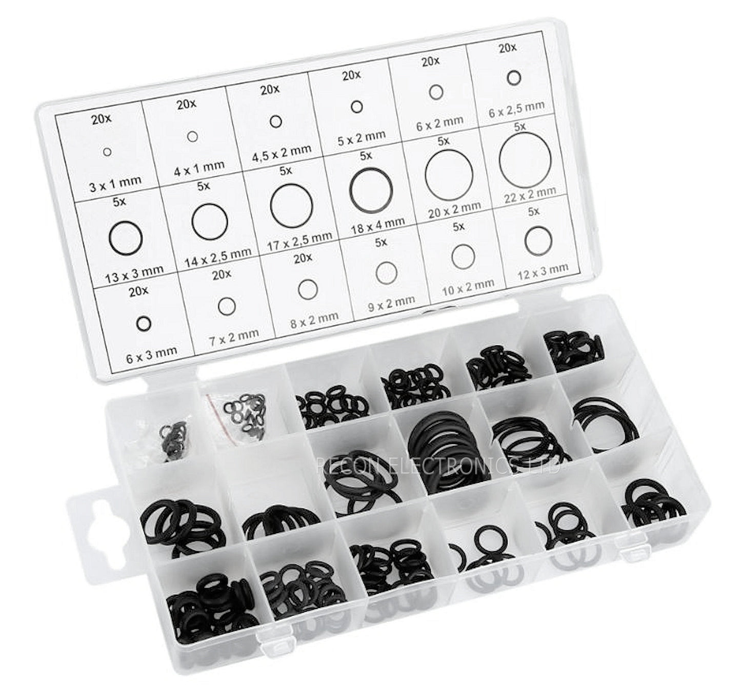 O Ring Set - 225 Pieces - 18 Sizes O Ring Assortment Kit