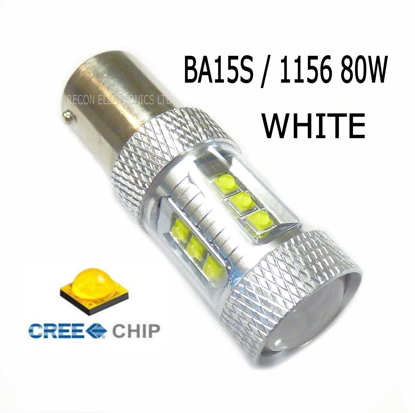 Brake, Tail & Reversing Light Bulb CREE LED 80W BA15S - White