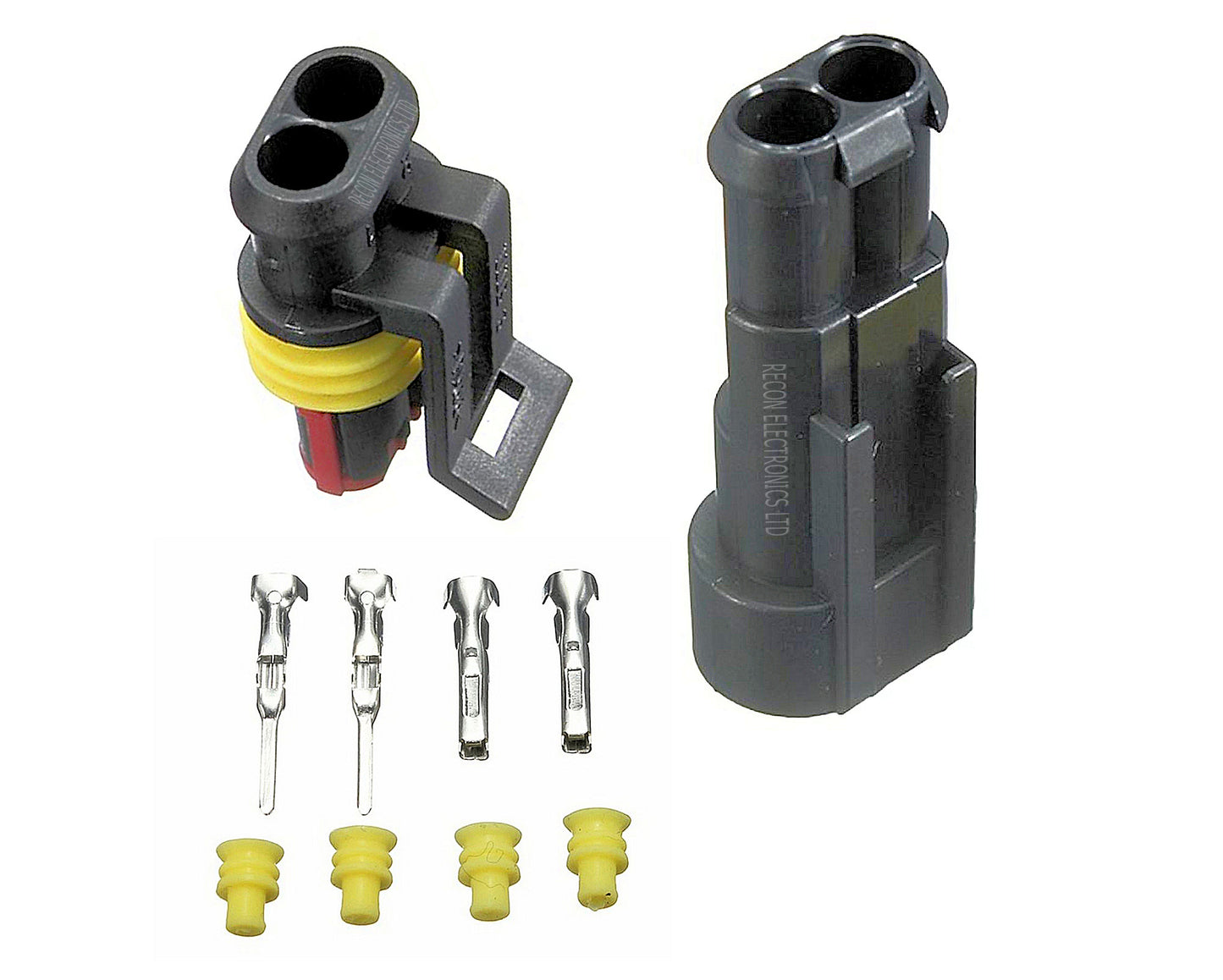 Auto Electrical 2 Pin Dust & Weatherproof Male & Female Plug