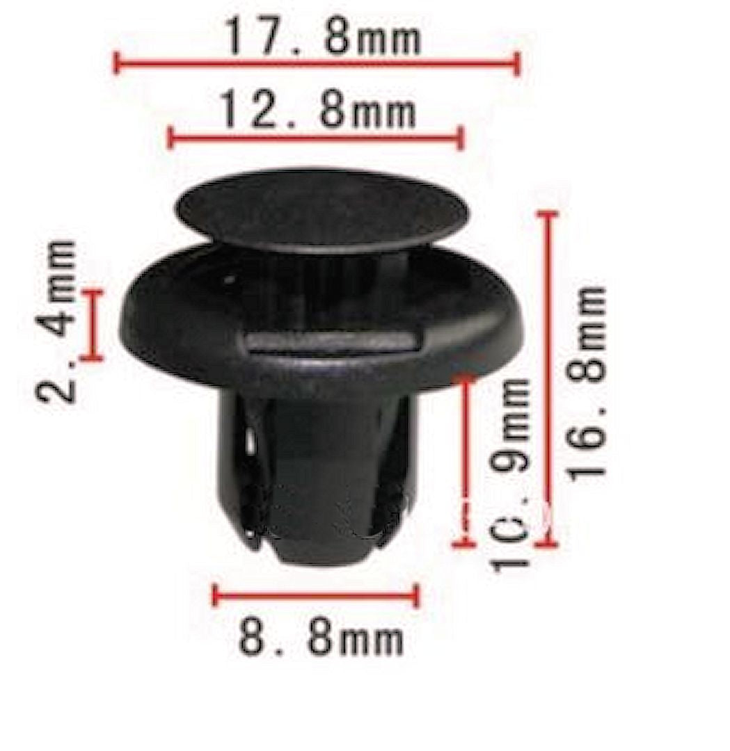 Car Bumper Nylon Retainer Fastener Rivets x 10 - PARTSNZ - Premium Parts