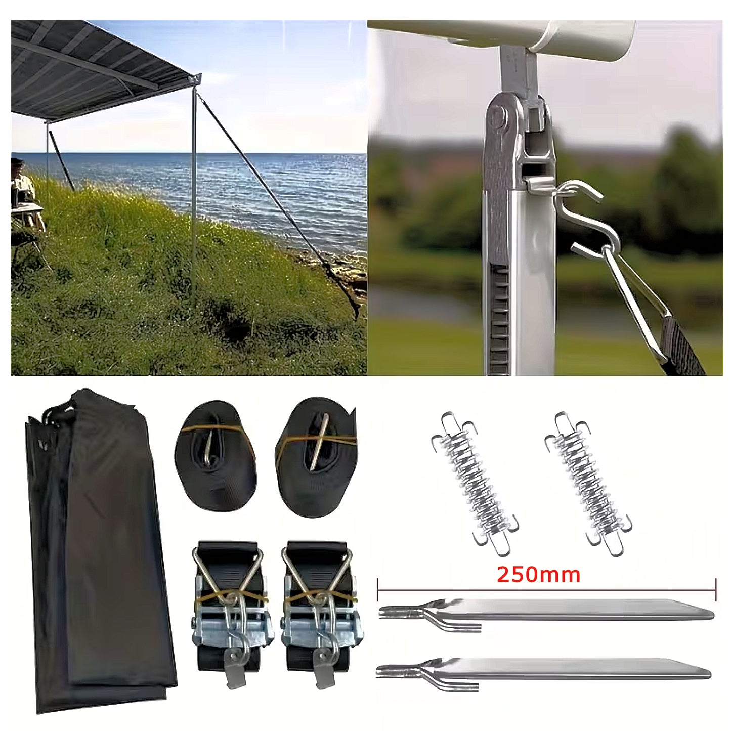 Awning Hold-Down Strap Kit For THULE OMNISTOR Wind-Out Awnings