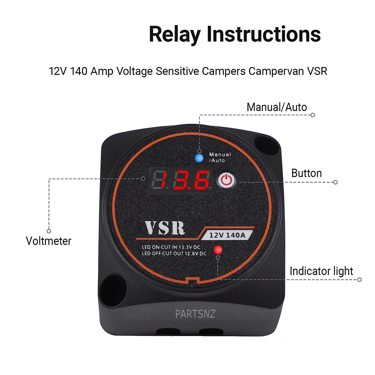 Dual Battery System Voltage Sensitive Relay - Digital Display