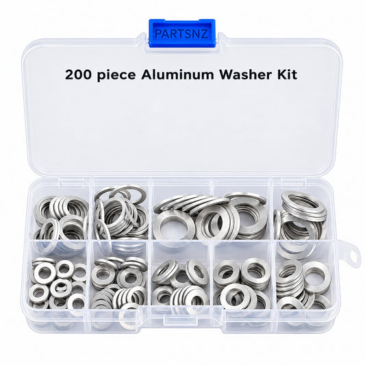 Aluminum Washer 200 Piece Assortment Set With Plastic Box