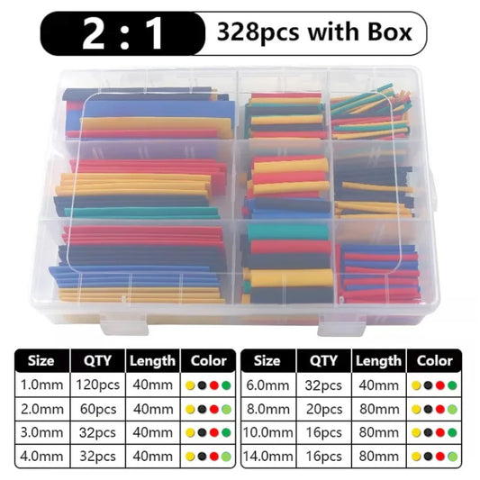 Heat Shrink 328 Piece Set With Plastic Box & Lid - PARTSNZ - Premium Parts