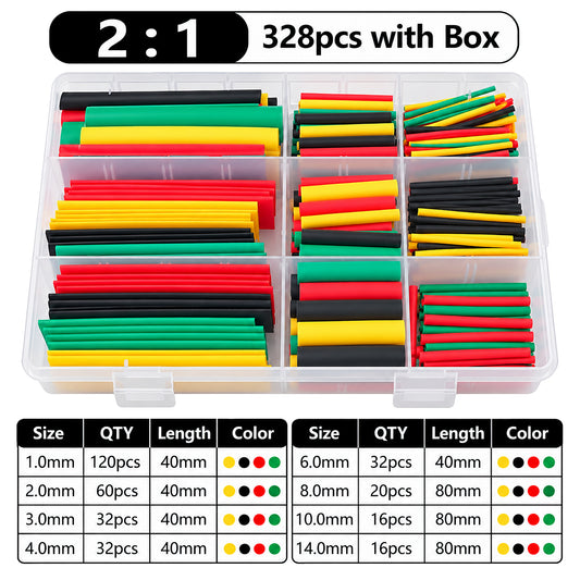 Heat Shrink 328 Piece Set With Plastic Box & Lid - PARTSNZ - Premium Parts