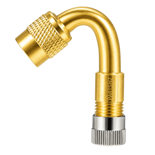 UNIVERSAL 45° Tyre Tube Valve Stem Extension Adapter & Cap
