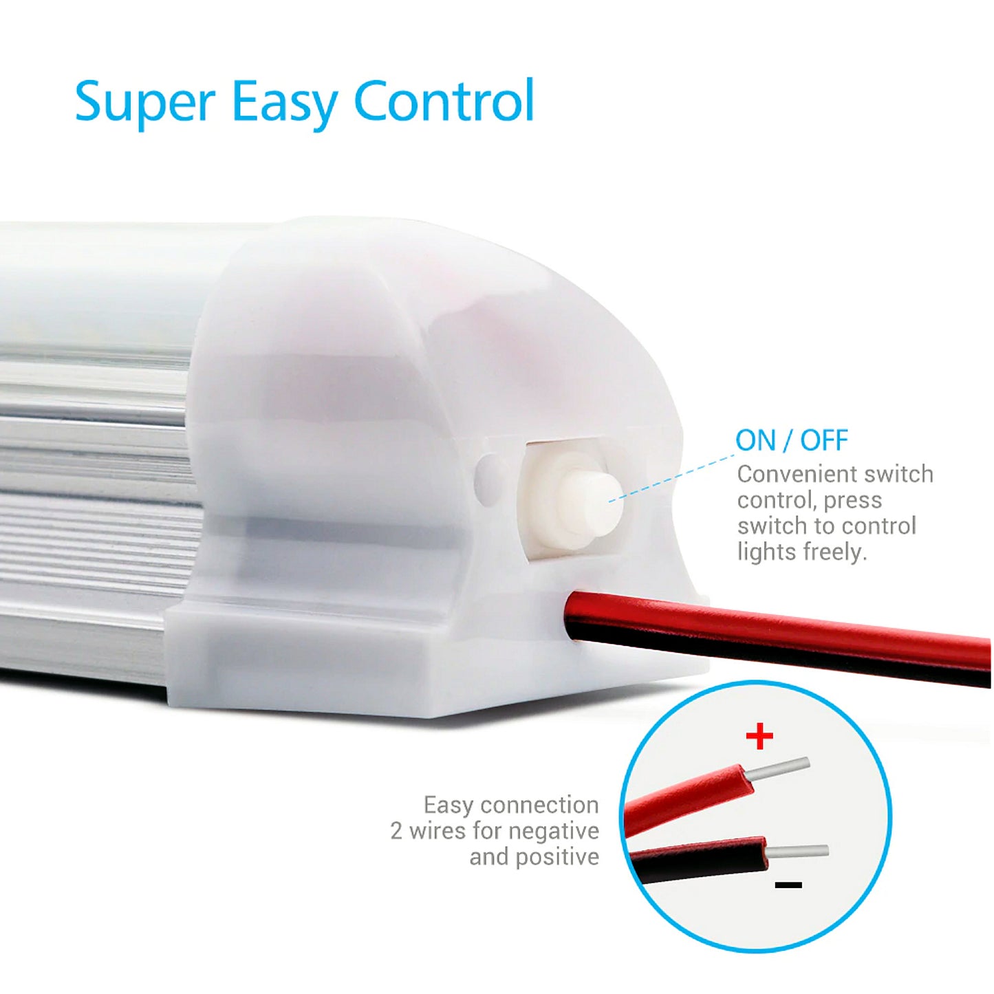 LED Light Tube 12v - 24v With Built in On - Off Switch