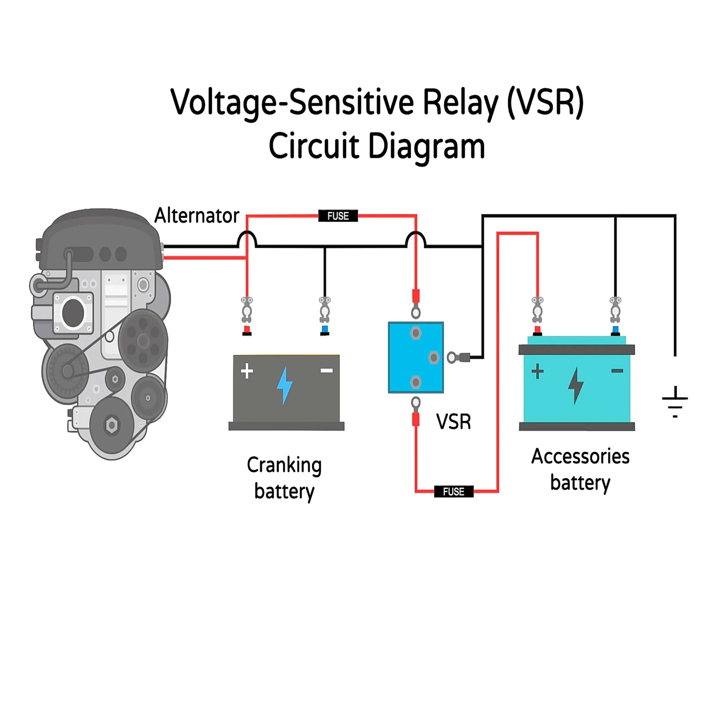 Dual Battery System Voltage Sensitive Relay - Digital Display
