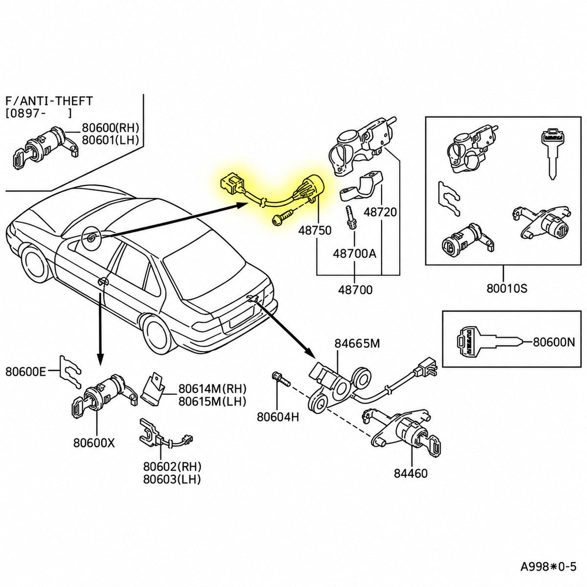 Nissan - Ignition Starter Switch - 48750-1E411