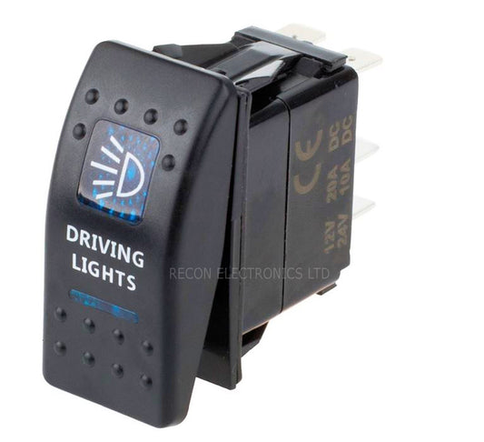 Driving Light Rocker Switch With LED Illumination - 12v - 24v