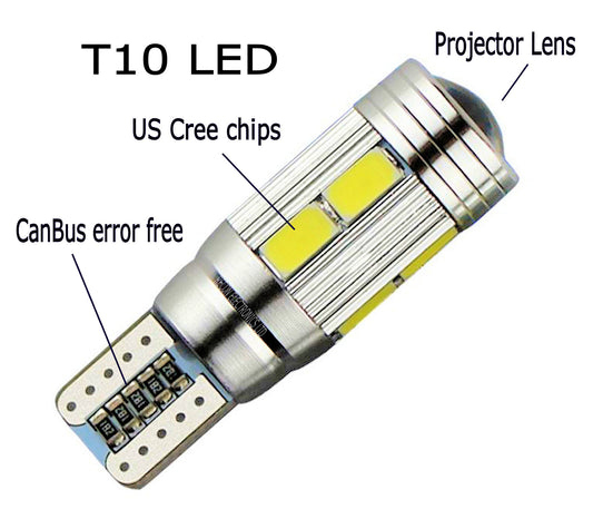Light Bulb T10 5w LED CREE - Canbus Error Free