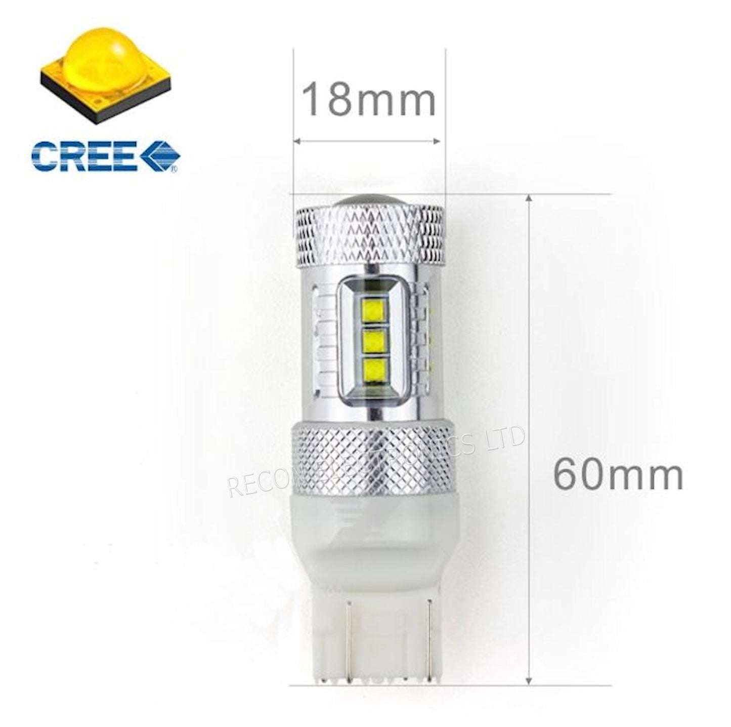 Indicator, Spot, Reversing & DRL Light Bulb CREE LED 80W T20 - White