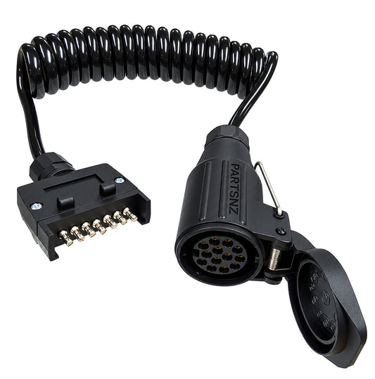 European Caravan Adaptor 13-Pin Female to 7-Pin Flat Plug