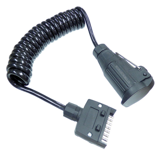 European Caravan Adaptor 13-Pin Female to 7-Pin Flat Plug
