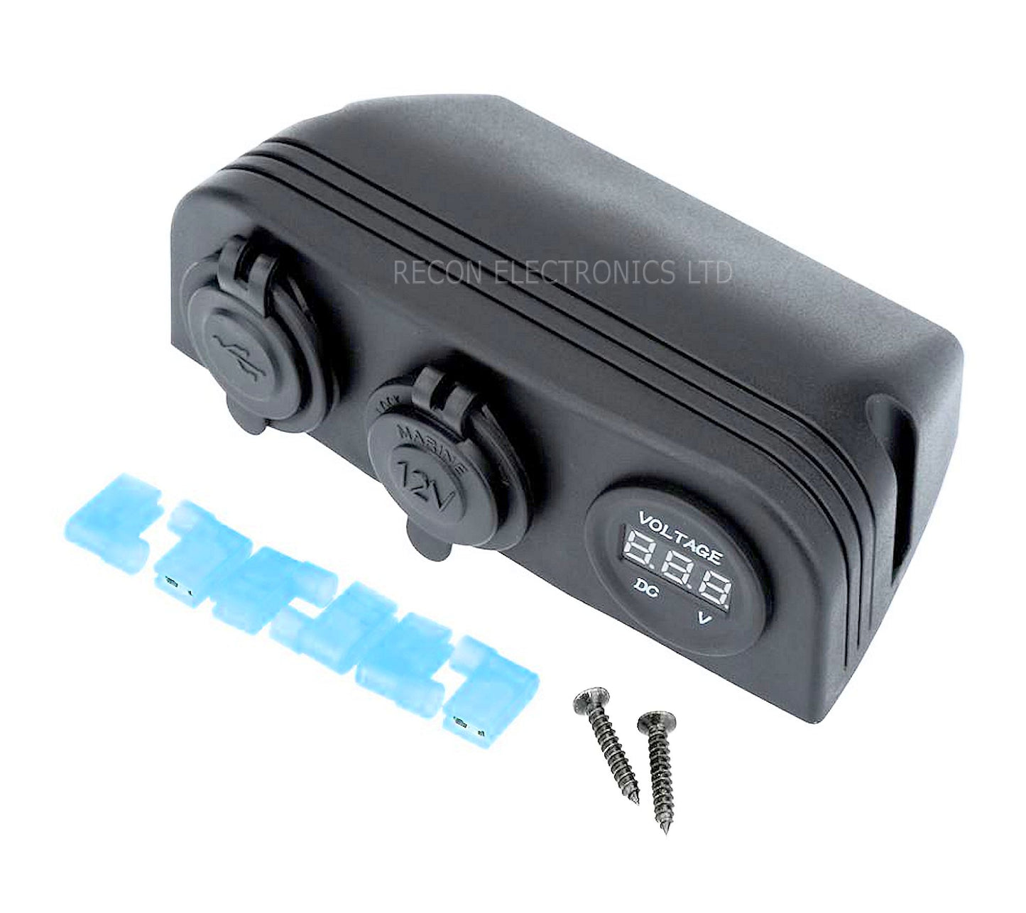 Voltmeter - USB Port & 12 Volt Cigarette Lighter Socket Console